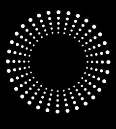 a black and white photo with lots of dots in the shape of a circle on a black background