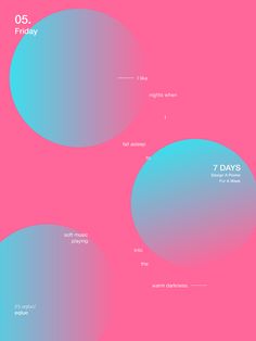 two circles on a pink and blue background with the words 7 days written below them