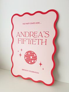 there is a sign that says andrea's fifth birthday celebration