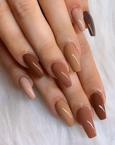 Ongles Beiges, Beige Nails, Fall Acrylic Nails, Autumn Nails