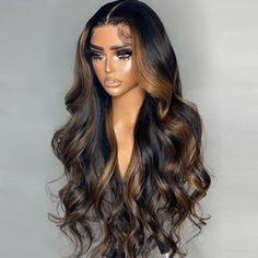 Hair Material 100% human hair Length 14-30 inches Texture Body Wave Cap Size Average Size, with Adjustable 4 Strap Last For one more year Density 180%/250% Hair Color Black Brown 1B/30# Hairline pre-plucked Can Be Dyed yes Straps adjustable Free Shipping USA (3-5 Bdays), others (5-7 Bdays) Free Gifts Wig cap,exquisite Gift Packs Colorful Highlights In Brown Hair, 5x5 Lace Closure Wig, Lace Wigs Styles, Brown To Blonde Ombre, Curly Color, Hair Clean, Highlight Color, Invisible Lace, Human Hair Color