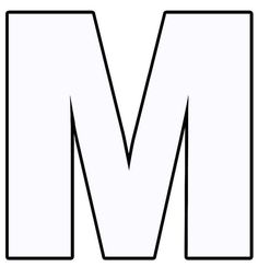 the letter m is shown in black and white