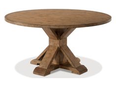 a round wooden table with four legs on an isolated white background for use as a centerpiece