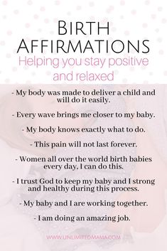 the poem for birth affirmations