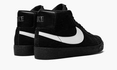 Zoom Blazer Mid SB 864349 007 Nike Blazer Mid 77 Black, Sandlot Costume, Nike Sb Mid, Nike Sb Zoom Blazer Mid, Nike Noir, Nike Sb Blazer, Nike Blazers, Blazers Black, Black White Shoes