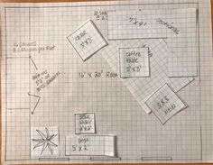 a drawing of a kitchen floor plan with the measurements for each area and how to use it