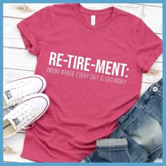 Retirement Noun T-Shirt – Brooke & Belle Sarcastic Clothing, Heat Press Shirts, Say Nothing, Retirement Shirts, Regular People, Teacher Memes, Math Humor, Cute Shirt Designs, Everyday Heroes