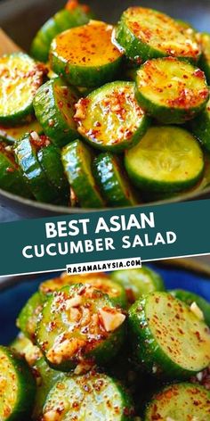 Asian Side Dishes, Asian Dinner Recipes, Asian Dinners, Asian Spices, Resep Salad, Cucumber Recipes Salad, Cucumber Recipes