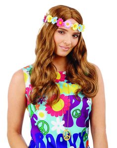 PRICES MAY VARY. Includes 1 long, brown hippie wig with floral headband. Available in one size which fits most adults. Our womens hippie wig is easy to wear and durable Founded in 2009 by 3 friends with a passion for costumes, we now have 100s of designs all manufactured to the high standards of quality, fit and design. We have offices in the US, UK and Europe. Perfect for the coolest chic/dude at the party. Halloween wigs for women mens hippie costume hippie wigs for woman 60s hair wig 70s, wom Hippy Fancy Dress, Hippy Costume, Fancy Dress Womens, Fancy Dress Wigs, 1960s Hippie, Fancy Dress Ball, Flower Power Hippie, Mens Fancy Dress, Ladies Fancy Dress