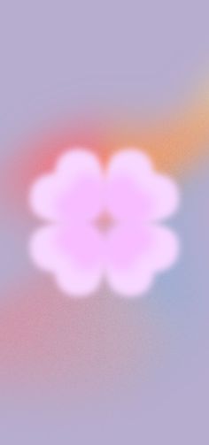 blurry image of pink flower on blue and gray background with white outline in center