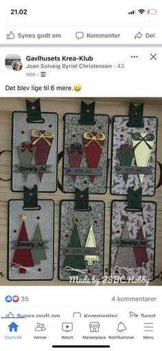 the facebook page has been updated to include several christmas cards and tags, including one with an ornament