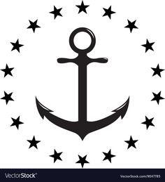 an anchor with stars in the background