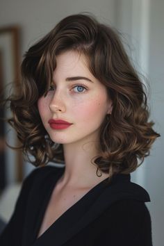 follow Different Women Haircuts, The Most Beautiful Model, Classic Mid Length Haircuts, Long Length Haircut For Wavy Hair, Mid Wavy Hairstyles, Hair Lines Women, Haircut Ideas Medium Hair, Beautiful Women's Faces, Long Hairstyle Women