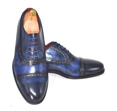 For more designs in handmade men's shoes section, please check. https://www.etsy.com/shop/BarismilLeathers?ref=seller-platform-mcnav&section_id=27704663 Beautiful navy blue hand colored calf leather double monk dress shoes can be matched with any outfit you want.  Handmade Goodyear welted construction.  These shoes are men must have for formal wearing. You can wear them formally or casually.  Fine quality leather on the outside, the uppers of these shoes.  The inside of these man shoes is leathe Business Formal Shoes, Men Fashion Shoes, Leather Shoe Laces, Shoes Unique, Men Dress Shoes, Man Shoes, Round Toe Shoes, Handmade Leather Shoes, Wide Fit Shoes