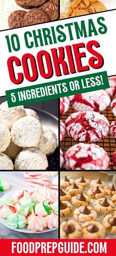 A collage of delicious Christmas cookies such as red velvet crinkles, snowflake cookies, nutella hazelnut cookies, and peanut butter blossoms made with Hershey's kisses. 60 Of The Best Christmas Cookie Recipes, Quick Holiday Cookies Easy Recipes, Bulk Cookies Recipes, Cheapest Cookies To Make, Easy Christmas Baked Gifts, Christmas Cookies For Work, Rolled Christmas Cookies Recipes, Betty Crocker Christmas Cookie Recipes, Freezer Friendly Christmas Cookies