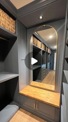 an empty walk in closet with shelves and drawers