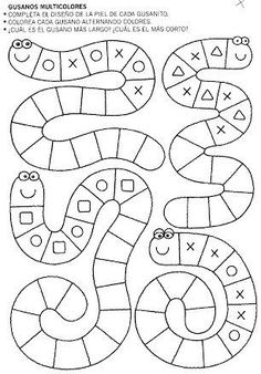 an image of snakes and numbers to color