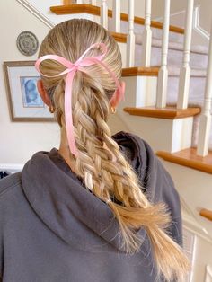 Simple Braids, Soccer Hair, Track Hairstyles, Preppy Hairstyles, Hairstyle Examples, Bow Hairstyle, Game Day Hair