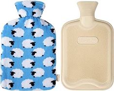 two oven mitts with sheep on them and one in the shape of a bottle