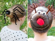 The Best Hairdos From "Crazy Hair Day" at Schools Easy Crazy Hairstyles, Troll Hair Diy, Turkey Girl, Bridesmaid Hair Tutorial, Braided Hairstyles For School, Teenage Hairstyles, Hair Color Spray, Room Decor Crafts