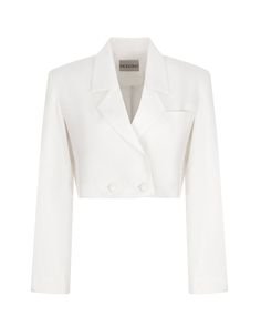 PARIS MILKY WHITE CROPPED BLAZER Matching trousers available to complete the outfit Lined Four-button cuffs Button fastening Double-breasted 20% viscose, 77% polyester, 3% elastan White Blazer With Button Cuffs For Semi-formal Occasions, White Semi-formal Blazer With Button Cuffs, White Blazer With Button Cuffs And Lapel Collar, White Button-up Blazer For Semi-formal Occasions, White Blazer With Button Cuffs For Work, White Tailored Cropped Blazer, White Cropped Blazer For Office, White Office Blazer With Button Cuffs, Fitted White Blazer With Button Cuffs