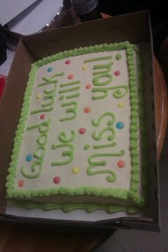 a birthday cake in a box on a table