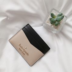 New Kate Spade Staci Colorblock Slim Card Holder Wlr00125 $69 Middle Open Slip Compartment 6 Card Slots 3.0" H X 4" L Katespade Card Holder, Kate Spade Wallet Aesthetic, Chic Cream Wallets, Casual Beige Wallets, Chic Brown Card Holder, Chic Card Holder For Daily Use, Everyday Beige Kate Spade Wallet, Kate Spade Beige Wallet, Card Holder Aesthetic