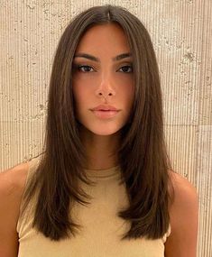 Layered Haircuts Straight, Brown Hair Cuts, Brunette Hair Cuts, Straight Hairstyles Medium, Brown Hair Looks, Brown Hair Inspo, Straight Hair Cuts, Layered Haircuts For Medium Hair, Hairstyles For Layered Hair