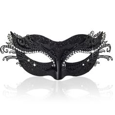 PRICES MAY VARY. BLACK STYLISH MASK - Glitter powder draw the classic Venetian style, combining with the Metal filigree with rhinestone, the women mask is very exquisite and unique. GREAT QUALITY - Crafted from ABS plastic and metal decal pattern, scattered with sparkles and rhinestone. Sturdy but lightweight to wear. ONE SIZE FITS MOST - Mask is secured by an elastic band. Comfortable and wearable. WIDE APPLICATIONS - The new women mask is perfect for masquerade ball, Halloween, venetian party, Black And White Masquerade Mask, Black Mask Masquerade, Elegant Masquerade Mask, Vma Performance, Glitter Mask, Black Masquerade Mask, Hoco 2024, Masquerade Outfit, Venetian Mask