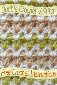 a crochet pattern with the words double crochet v stitch on it