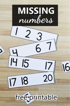 printable missing numbers for preschoolers to practice their number identification skills with this free printable