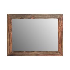 a mirror that is made out of wood and has a wooden frame on the front