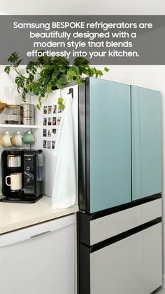 the kitchen is clean and ready to be used as a place for coffee or tea