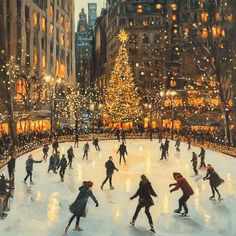 Christmas Market Painting, Vintage Christmas Artwork, Nyc Xmas, Winter Wonderland Card, Holiday Image, Merchandise Designs, Holiday Marketing, Christmas Image, Christmas Artwork