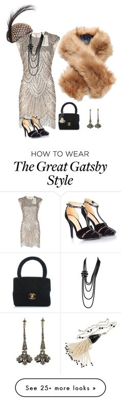 "20s glamour" by phoebemai on Polyvore featuring Mode, Joules, Sweet Romance, Missguided und Chanel Great Gatsby Outfits For Women, Outfits With Fur, Gatsby Outfits, 20s Glamour, Great Gatsby Party Outfit, Great Gatsby Outfits, Gatsby Outfit, Style Année 20, Great Gatsby Style