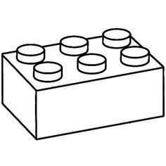 a lego block with four circles on the top and one circle at the bottom, in black and white