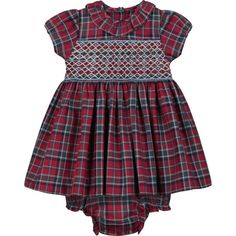 Queen’s Park Hand-Smocked Tartan Baby Dress, Red & Blue - Question Everything Dresses | Maisonette Doc Marten Boots, Smocked Baby Dresses, Frill Collar, Sleepwear Dress, Queen Dress, Tartan Dress, Question Everything, Smocked Dress, Toddler Dress