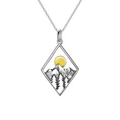 PRICES MAY VARY. 【MOUNTAIN JEWELRY】❁❁ Inspired by the nature, we designed a mountain necklace which the sun is rising from a mountain peak, which symbolizes adventure, challenge and conquest. Hope you will get the courage to overcome the difficulties in life 【MATERIAL】❁❁ High quality 925 Sterling Silver. It is waterproof,anti-allergic, allergy free, nickel free, which is harmless to the body and safe for sensitive skin 【GREAT VALUE】❁❁ Chains Length: 18" + 2"(adjustable), weight:4.7g(0.01lbs) It Christmas Gift 3d, 3d Mountain, Adventure Challenge, Suit Sweater, Mountain Jewelry, Mountain Necklace, Skirt Jeans, Mountain Valley, Mountain Peak