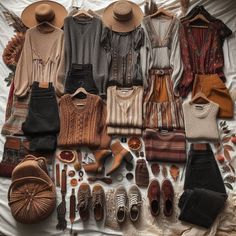 Boho granola girl capsule wardrobe for fall earth tones and gray. AI generated Fall Island Outfits, Earthy Tone Clothes, Granola Capsule Wardrobe, Earth Tone Aesthetic Outfit, Boho Granola Style, Boho Amazon Finds, Earth Tone Outfits Casual, Granola Fall Outfits, Earth Tone Wardrobe