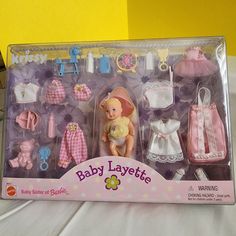 the baby layette doll is in its box