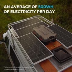 The Renogy 200W 12V Premium Kit is easy for you to install, and it is the most economical choice for the off-grid adventurer. Renogy Solar Kit comes with solar panels, charge controllers, and needed electrical wiring, fuses, and monitoring typically required for an off-grid installation, making it ideal for both off-grid and mobile solar power applications. The Premium Kit will produce an average of 1000Wh of electricity per day (depending on sun availability). The two100W solar panels do not ta Off Grid System, Portable Refrigerator, Off Grid Power, Monocrystalline Solar Panels, Portable Shower, Roof Tent, Solar Kit, Off Grid Solar, Portable Solar Panels