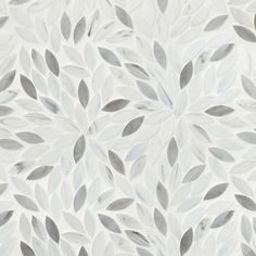 a white and grey wallpaper with leaves on it