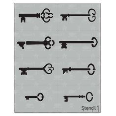 stencil set of six keys with the words, customize your life