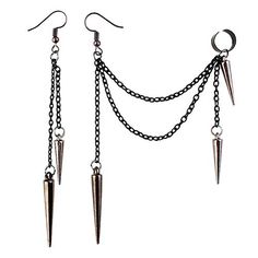 PRICES MAY VARY. ❤ Material: Made of high-quality alloy material, durable and easy to fade, it can be used for a long time. ❤ You will get: 2-Piece Set Asymmetric black lack Tassel Chain Ear Cuff. ❤ Design: Tassel chain design with rivet pendant design, exquisite and hand-crafted, make you stand out from the crowd. ❤ Gifts: The perfect gift idea for birthdays, holidays, special occasions, Christmas, Hanukkah, Mother's Day, Valentine's Day, birthday gifts for her or your bridesmaids! ❤ ALWAYS AVA Gold Thread Earrings, Vintage Barrel, Dragon Ear Cuffs, Kpop Earrings, Ear Cuff Earrings, Mens Earrings Hoop, Stud Earrings For Men, Black Punks, Earrings For Men