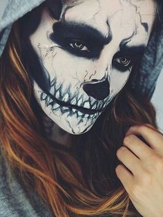 Half Skull, Horror Make-up, Skeleton Makeup, Horror Makeup