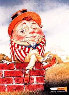 a drawing of a man sitting on top of a brick wall