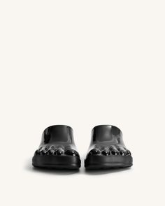 Hayley Toe Model Flat Mules - Black - JW PEI