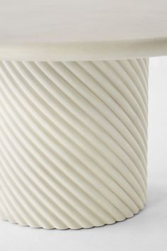 a white table with wavy lines on it