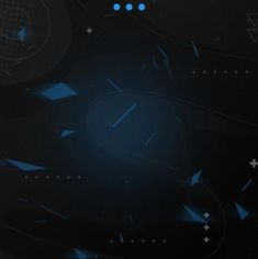 an abstract dark background with blue and black shapes on the left side, including arrows