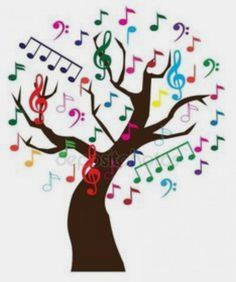 a tree with musical notes on it